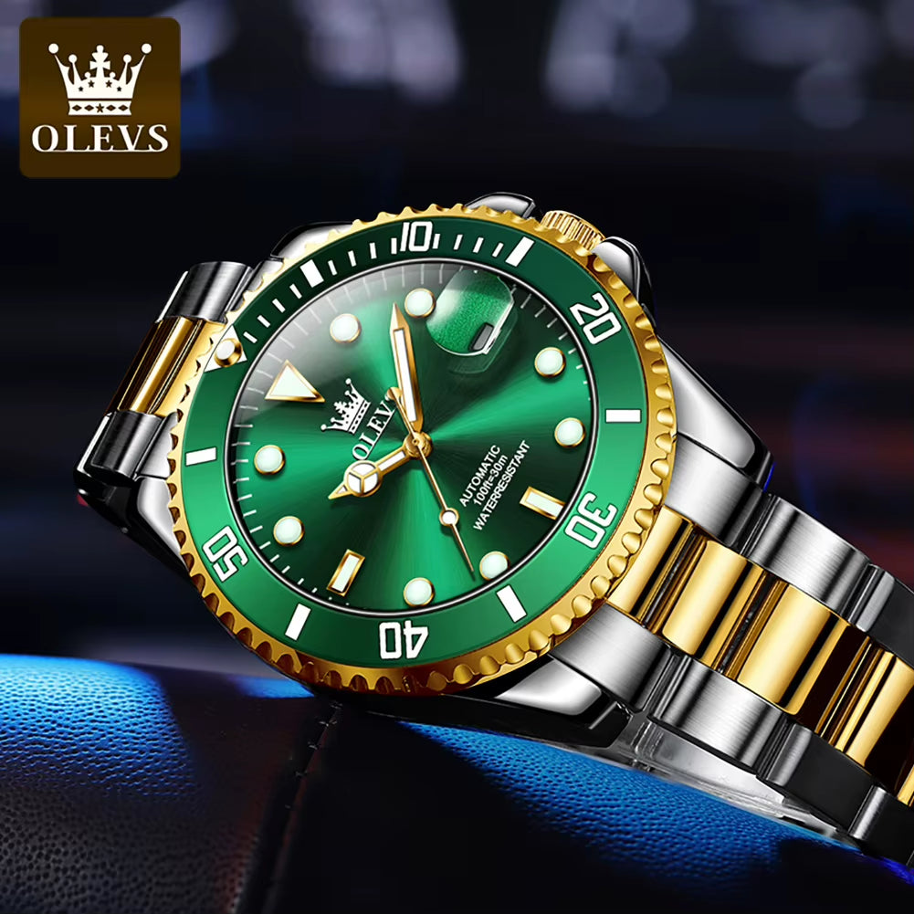 6650 Men Watch Classic Original Automatic Mechanical Watch for Man Zircon Scale Waterproof Luminous Stainless Steel Reloj
