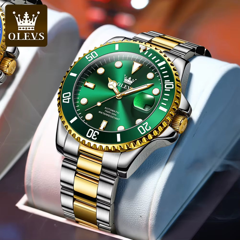6650 Men Watch Classic Original Automatic Mechanical Watch for Man Zircon Scale Waterproof Luminous Stainless Steel Reloj