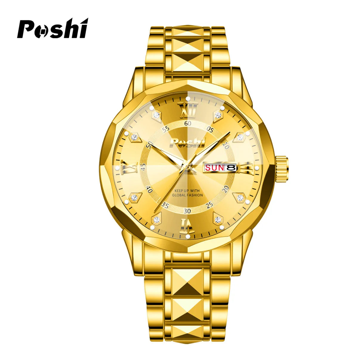 Men'S Watch Date Week Fashion Watch Men Original Waterproof Non-Mechanical Luminous Dual Calendar Quartz Wristwatch