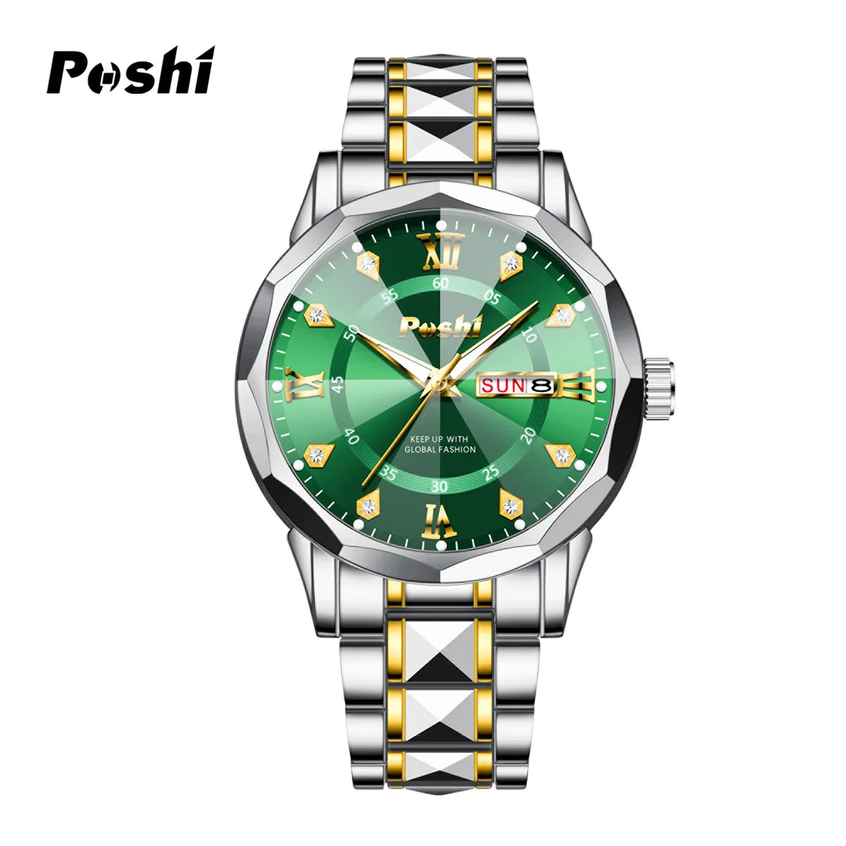 Men'S Watch Date Week Fashion Watch Men Original Waterproof Non-Mechanical Luminous Dual Calendar Quartz Wristwatch