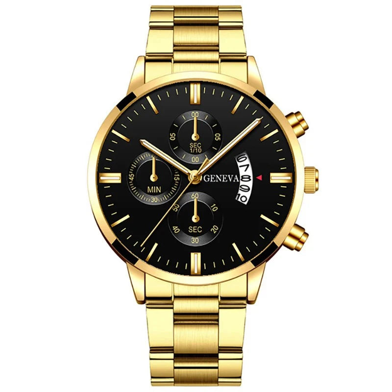 Fashion Men Stainless Steel Watch Luxury Calendar Quartz Wrist Watch Business Watches Man Clock Male Bracelet Wristwatch