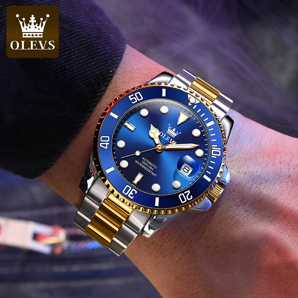 6650 Men Watch Classic Original Automatic Mechanical Watch for Man Zircon Scale Waterproof Luminous Stainless Steel Reloj