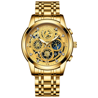 B4010 Fashion Casual Quartz Men Watch Stainless Steel Strap Luxury Dial Luminous 30M Waterproof Business Men Wristwatch