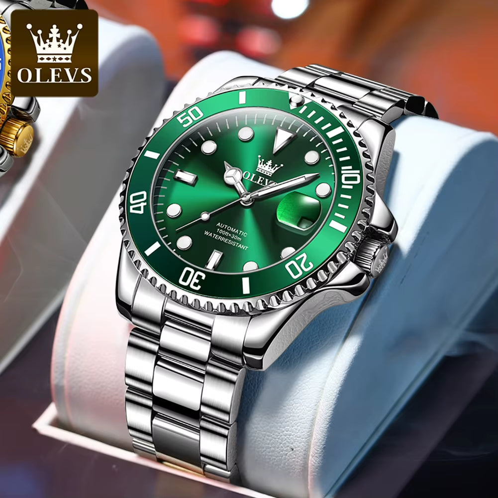6650 Men Watch Classic Original Automatic Mechanical Watch for Man Zircon Scale Waterproof Luminous Stainless Steel Reloj