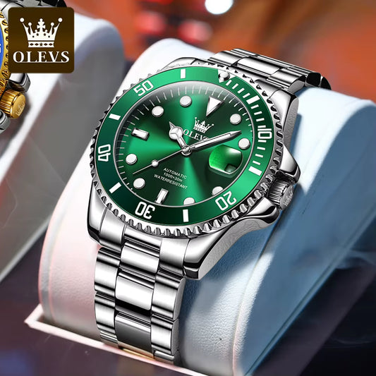 6650 Men Watch Classic Original Automatic Mechanical Watch for Man Zircon Scale Waterproof Luminous Stainless Steel Reloj