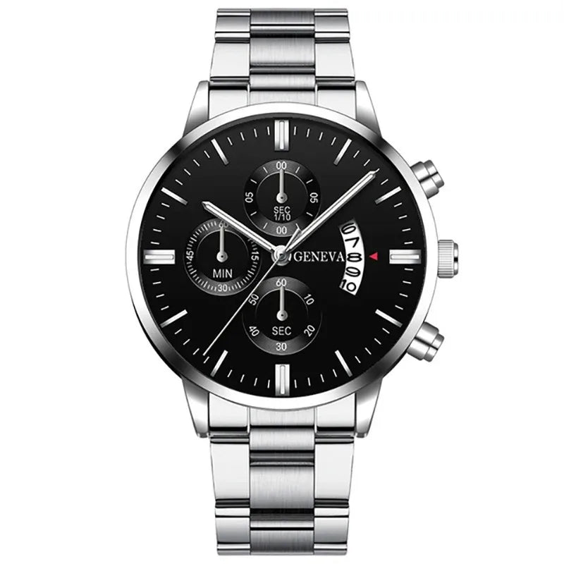 Fashion Men Stainless Steel Watch Luxury Calendar Quartz Wrist Watch Business Watches Man Clock Male Bracelet Wristwatch