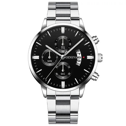 Fashion Men Stainless Steel Watch Luxury Calendar Quartz Wrist Watch Business Watches Man Clock Male Bracelet Wristwatch