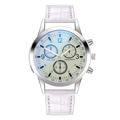 Dazzling Colour Blue Glass Three Eyes Steel Belt Watch Men Quartz Watches Gifts Men'S Watches Wholesale