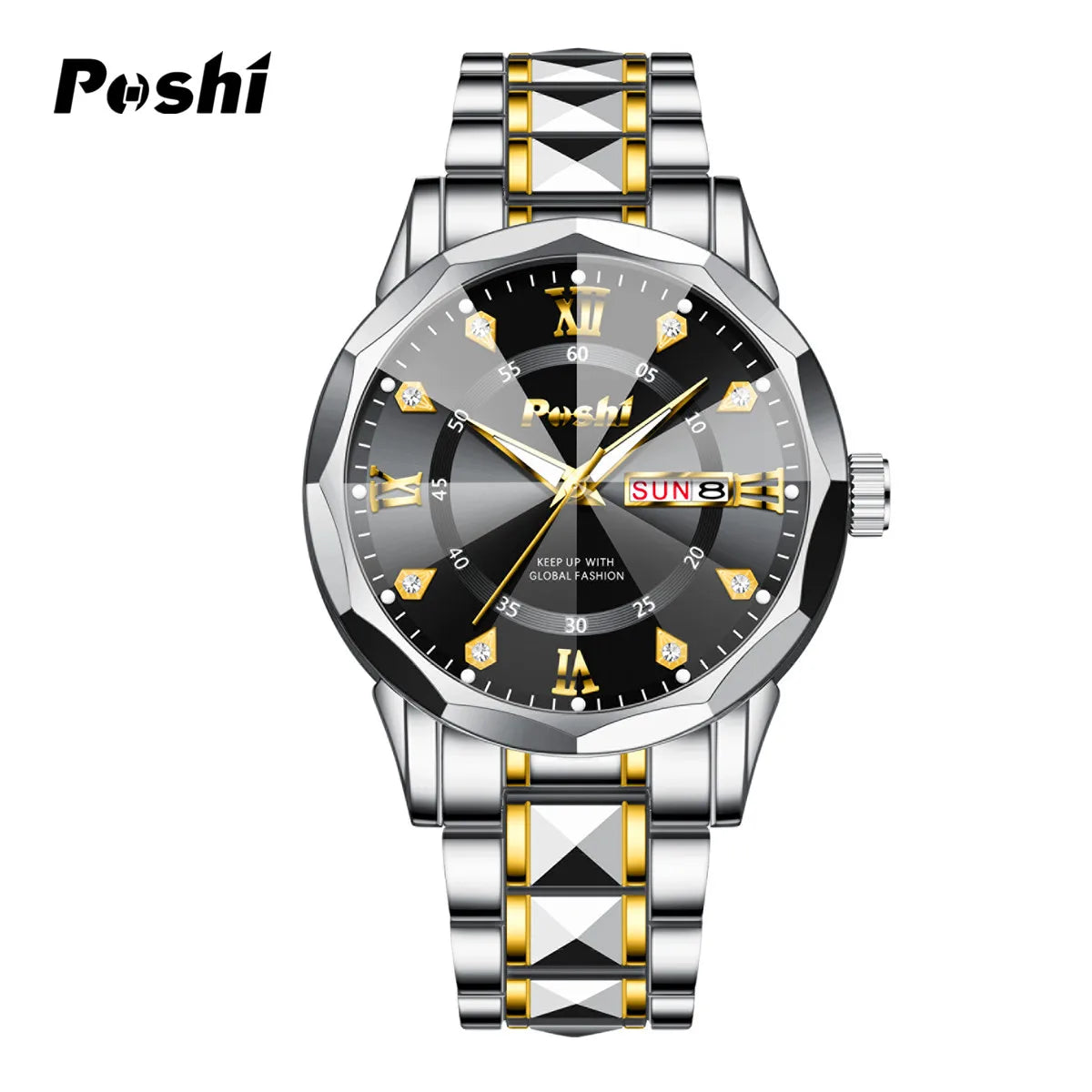 Men'S Watch Date Week Fashion Watch Men Original Waterproof Non-Mechanical Luminous Dual Calendar Quartz Wristwatch