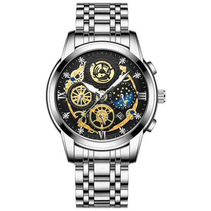 B4010 Fashion Casual Quartz Men Watch Stainless Steel Strap Luxury Dial Luminous 30M Waterproof Business Men Wristwatch