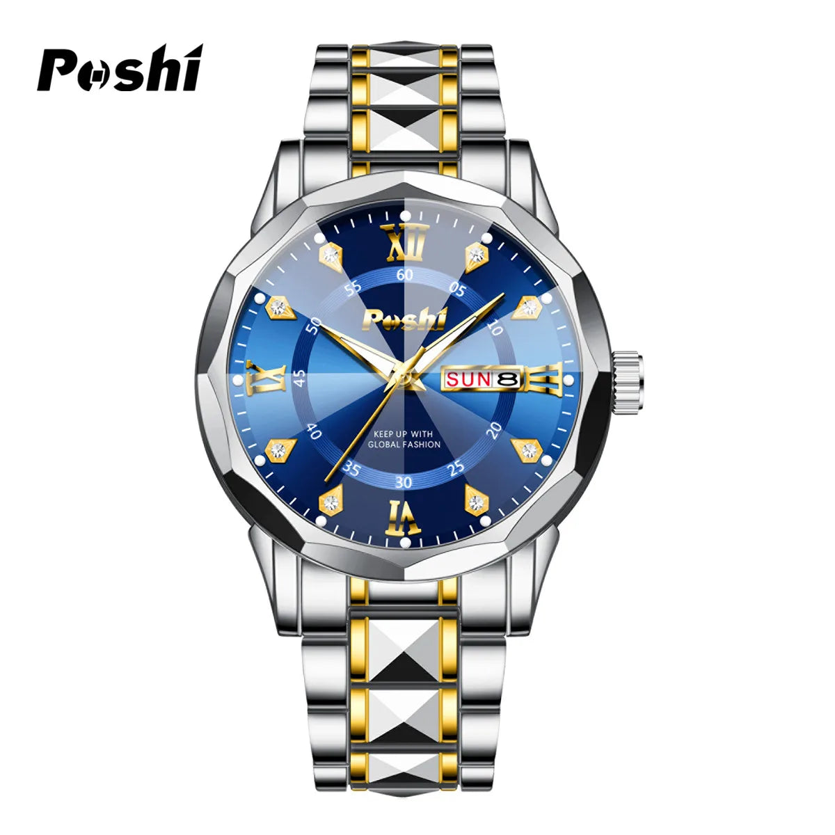 Men'S Watch Date Week Fashion Watch Men Original Waterproof Non-Mechanical Luminous Dual Calendar Quartz Wristwatch