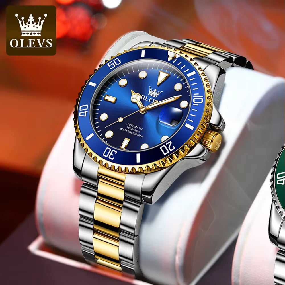 6650 Men Watch Classic Original Automatic Mechanical Watch for Man Zircon Scale Waterproof Luminous Stainless Steel Reloj