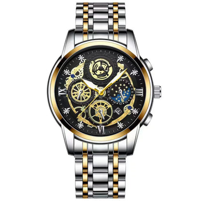 B4010 Fashion Casual Quartz Men Watch Stainless Steel Strap Luxury Dial Luminous 30M Waterproof Business Men Wristwatch