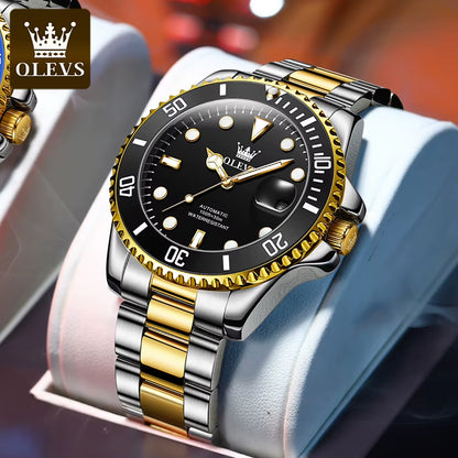 6650 Men Watch Classic Original Automatic Mechanical Watch for Man Zircon Scale Waterproof Luminous Stainless Steel Reloj