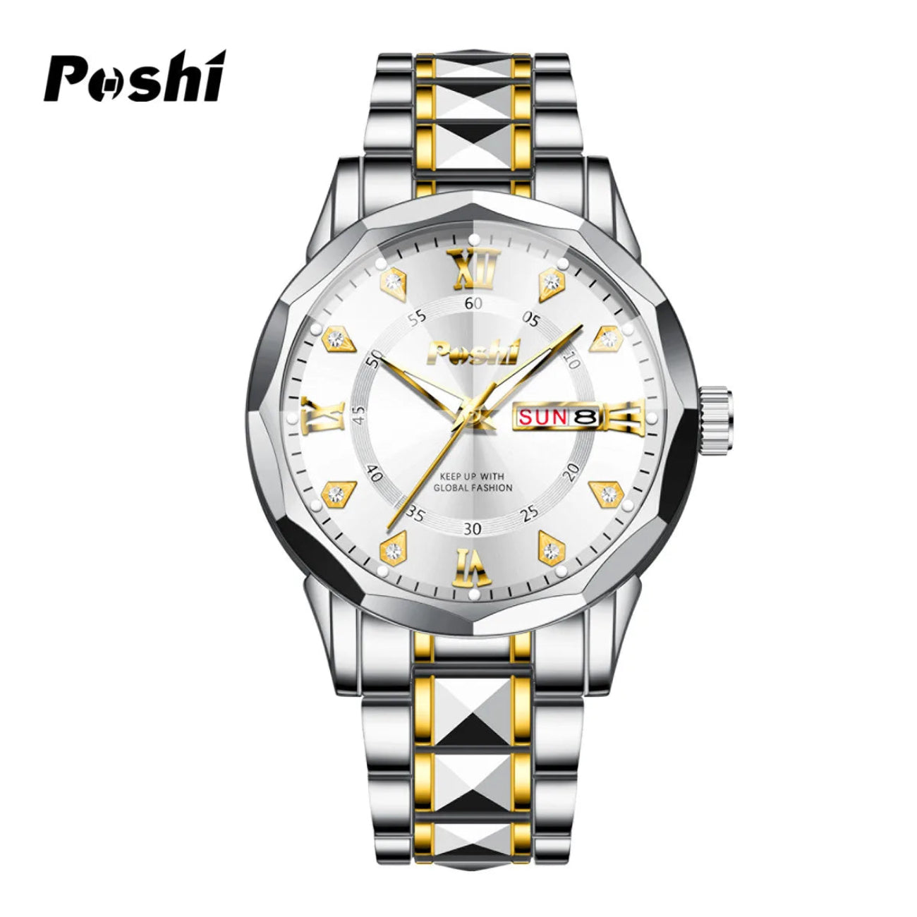 Men'S Watch Date Week Fashion Watch Men Original Waterproof Non-Mechanical Luminous Dual Calendar Quartz Wristwatch